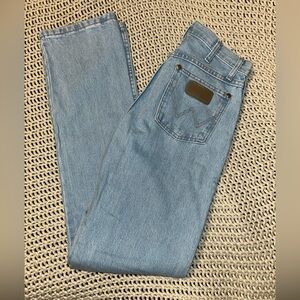 Wrangler 2040 Straight Leg Jeans 7x34 Light Wash 100% Cotton